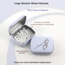 Logo Baskılı Metal Kutuda Mint Nane Şekeri