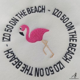 Flamingo Logo Nakışlı, Polar Şal  